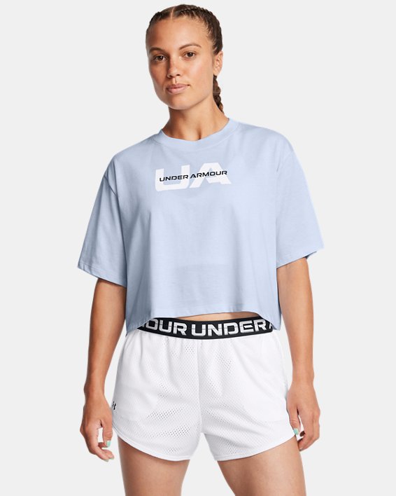 Women's UA Boxy Crop Branded Short Sleeve